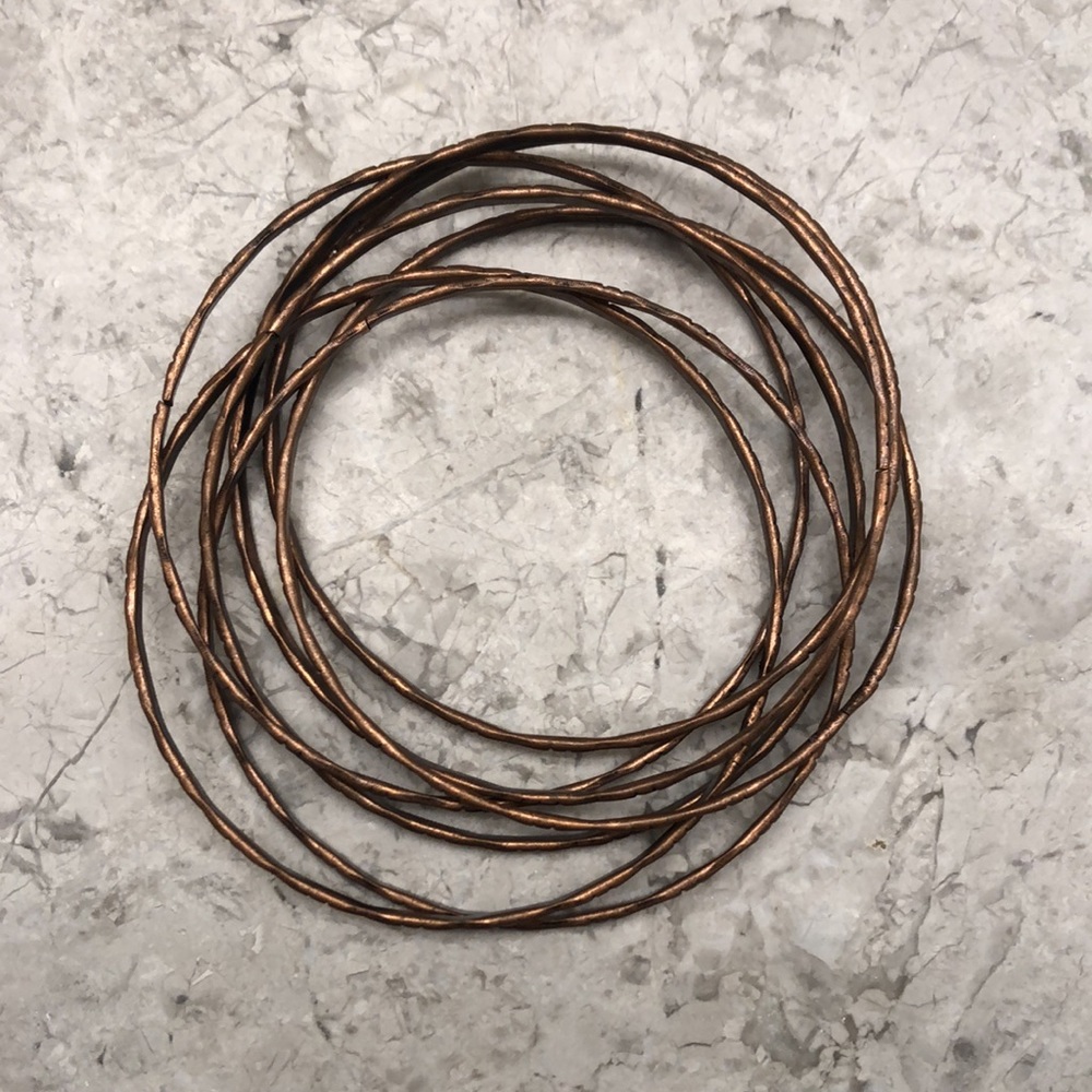 Linked Copper Bangle Set - image 2